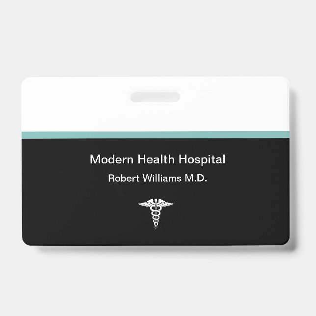 Tarjeta De Identificación Nombre del personal del hospital médico moderno (Parte frontal)