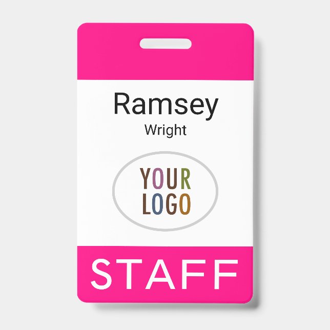 Tarjeta De Identificación Nombre del personal rosado caliente Clip Reel Lany (Parte frontal)