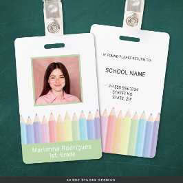 Tarjeta De Identificación Nombre del profesor del arcoiris personalizado Fot