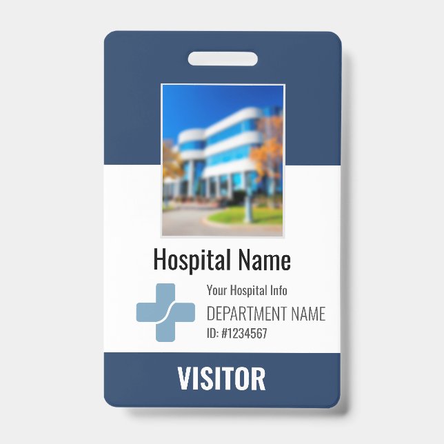 Tarjeta De Identificación Nombre del visitante del hospital Clinic logotipo  (Parte frontal)
