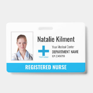 Tarjeta De Identificación Nombre fotográfico del empleado del hospital logot