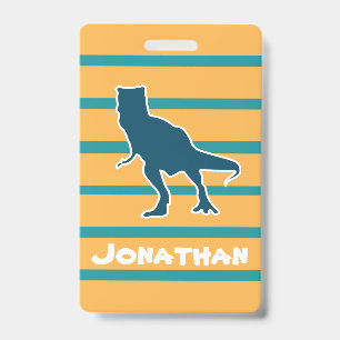 Tarjeta De Identificación Nombre personalizado del personalizado t-rex enoja