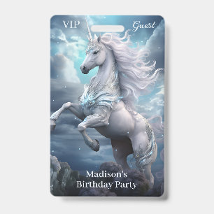 Tarjeta De Identificación Nombre Personalizado Hermoso Unicornio