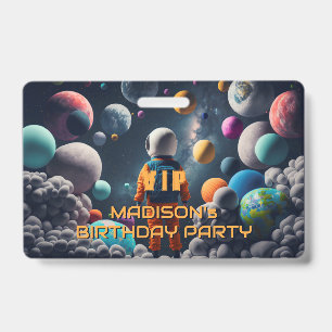 Tarjeta De Identificación Nombre personalizado niño fantástico espacial