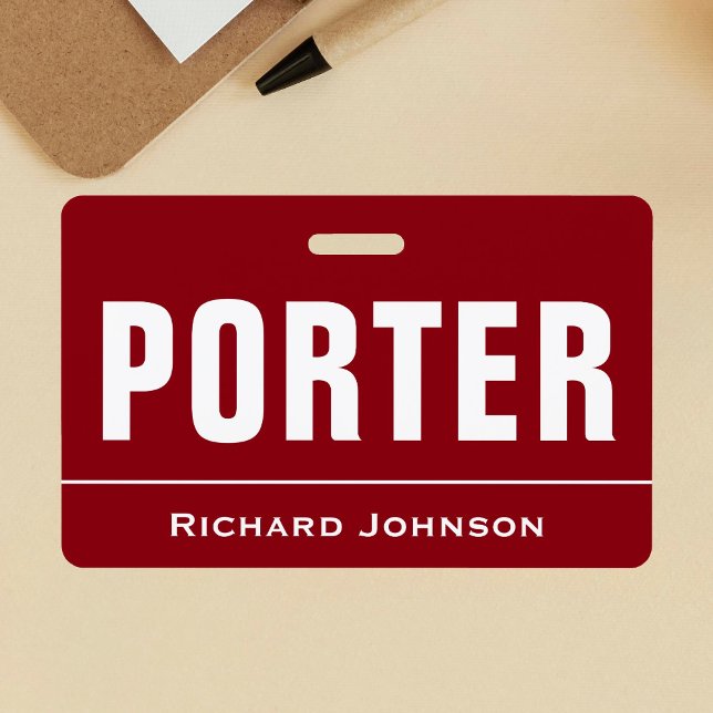 Tarjeta De Identificación Nombre personalizado Porter (Subido por el creador)