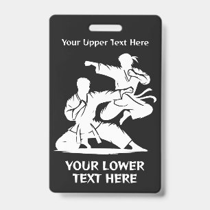 Tarjeta De Identificación Nombre personalizado, texto y color artes marciale