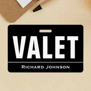 Tarjeta De Identificación Nombre Personalizado Valet