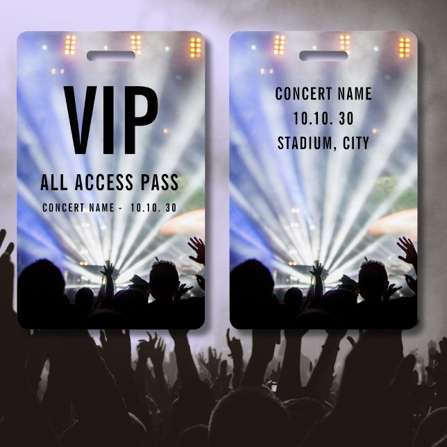 Tarjeta De Identificación Nombre personalizado VIP Concierto de pase de acce (Subido por el creador)