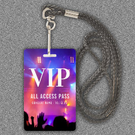 Tarjeta De Identificación Nombre personalizado VIP Concierto de pase de acce