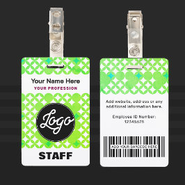 Tarjeta De Identificación Nombre profesional de la etiqueta de personal list