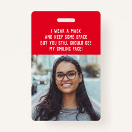 Tarjeta De Identificación Nombre rojo de la enfermera del profesor de fotogr