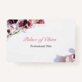 Tarjeta De Identificación Nombre rosa floral