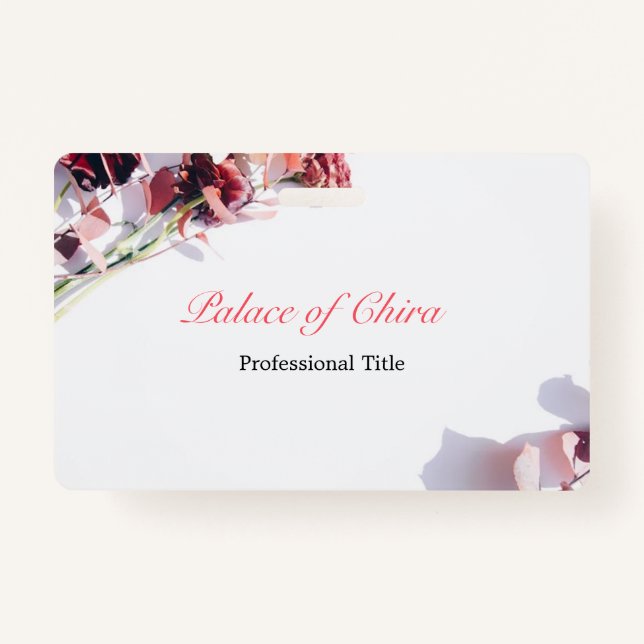 Tarjeta De Identificación Nombre rosa floral (Anverso)