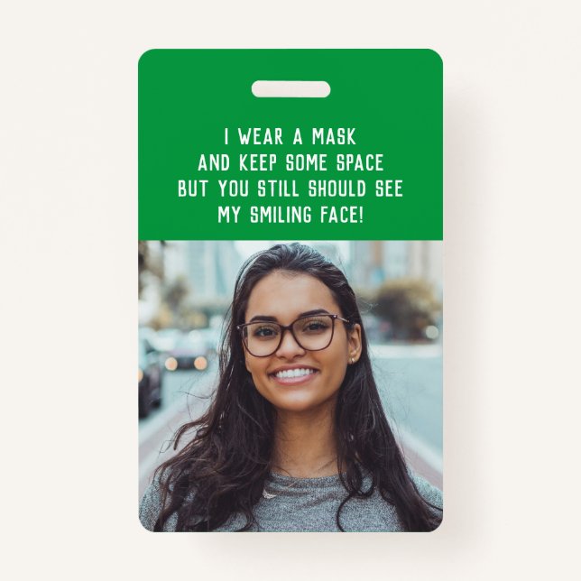 Tarjeta De Identificación Nombre verde de la enfermera del profesor de fotog (Anverso)