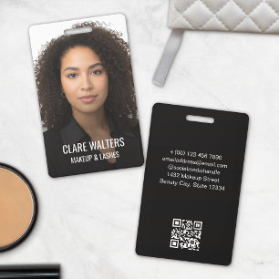Tarjeta De Identificación Nombre y título del artista de maquillaje de foto 