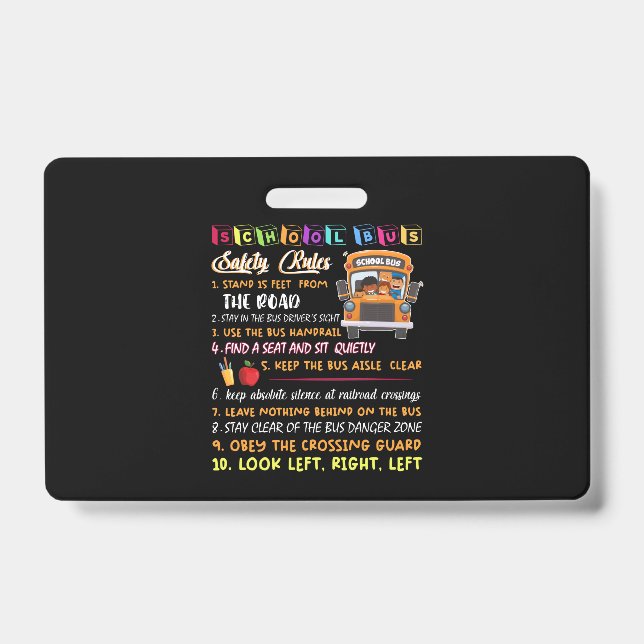 Tarjeta De Identificación normas de seguridad de los autobuses escolares (Parte frontal)