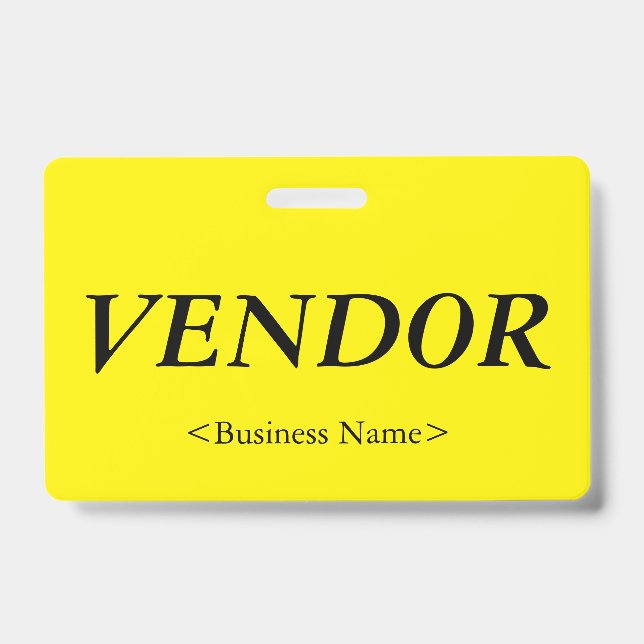 Tarjeta De Identificación Nostálgico distintivo "VENDOR" (Anverso)