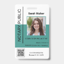 Tarjeta De Identificación Notario Despacho del DNI polvoriento turquesa