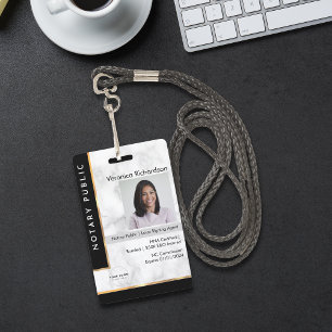 Tarjeta De Identificación Notario profesional de mármol blanco de oro de luj