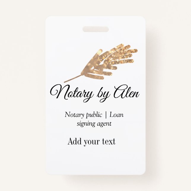 Tarjeta De Identificación Notario público agente de firma de préstamos añadi (Anverso)
