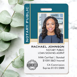 Tarjeta De Identificación Notario público Identificación del agente de firma