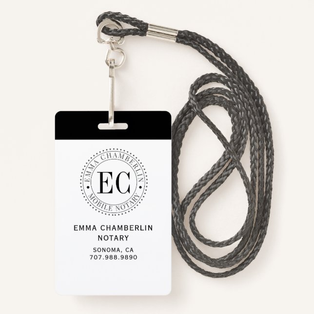 Tarjeta De Identificación Notario público móvil (Anverso son cordón)