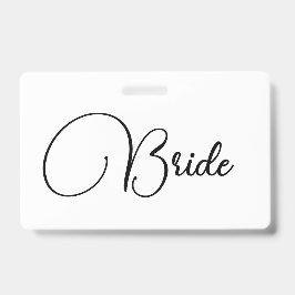Tarjeta De Identificación Novia Elegante Caligrafía Personalizada Despedida