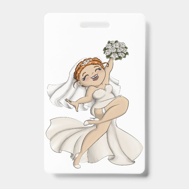Tarjeta De Identificación Novia Feliz 03 (Parte frontal)