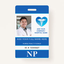Tarjeta De Identificación NP vertical, enfermera practicante, ID de foto