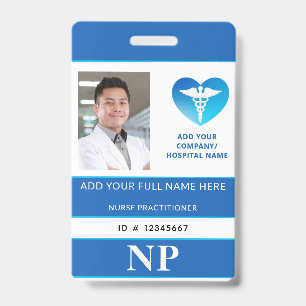Tarjeta De Identificación NP vertical, Enfermera Practicante, Identificación