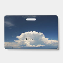 Tarjeta De Identificación Nube Blanca Esponjosa   