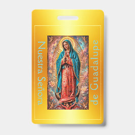 Tarjeta De Identificación Nuestra Señora de Guadalupe oro