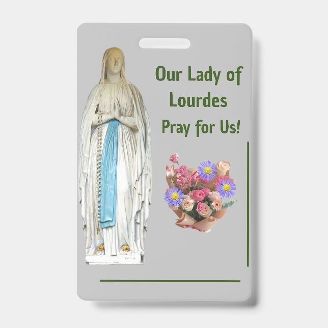 Tarjeta De Identificación Nuestra Señora de Lourdes (Parte frontal)