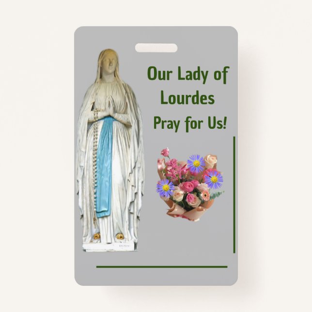 Tarjeta De Identificación Nuestra Señora de Lourdes (Anverso)