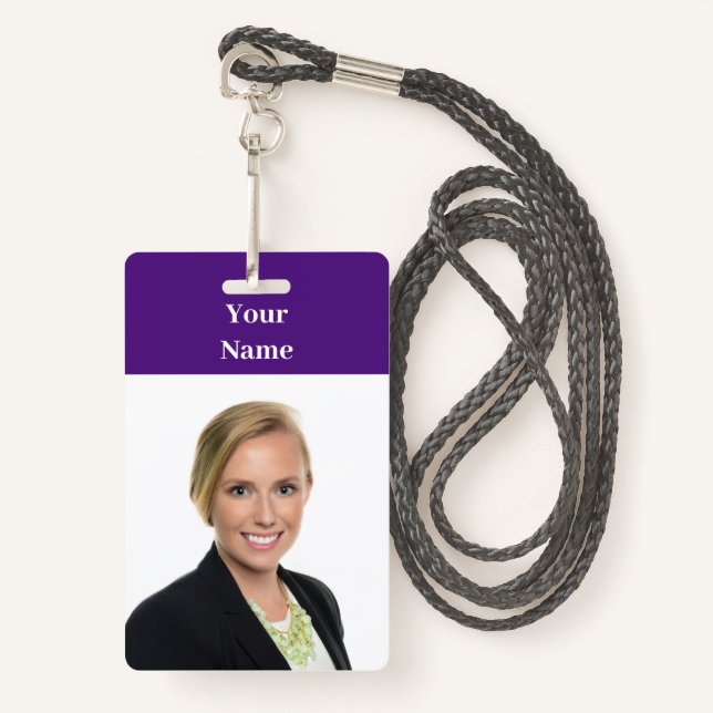 Tarjeta De Identificación ¡NUEVO! Insignia - Vertical Con Lanyard -Personali (Anverso son cordón)