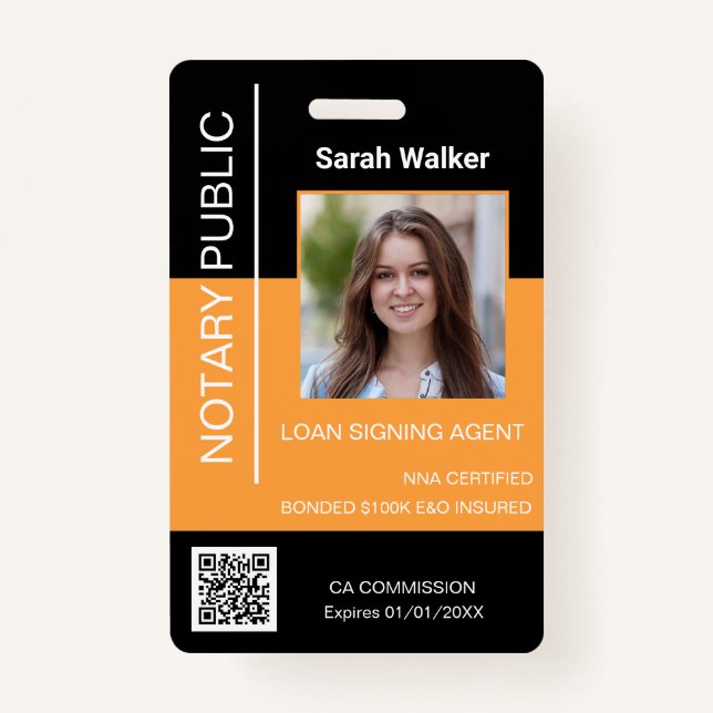 Tarjeta De Identificación Obrero de notario de la oficina de identificación  (Anverso)