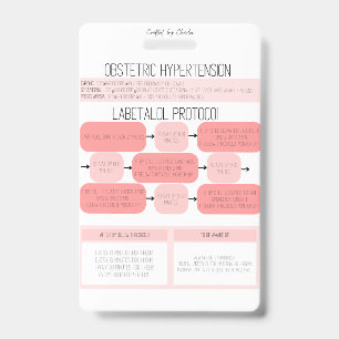 Tarjeta De Identificación Obstetric Hypertension Nurse Reference Badge