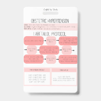 Tarjeta De Identificación Obstetric Hypertension Nurse Reference Badge