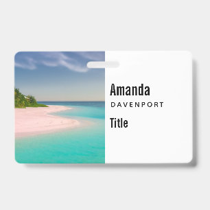 Tarjeta De Identificación Océano Aquamarina Playa Tropical Escénica