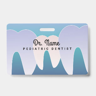 Tarjeta De Identificación Odontólogo Pediatra Dentista Dental Diente