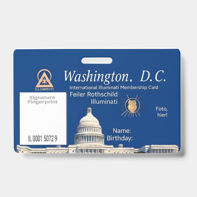 Tarjeta De Identificación  Offizielle Illuminati-Mitgliedskarte (Parte frontal)