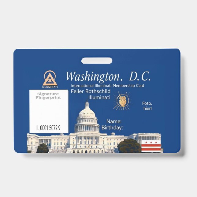 Tarjeta De Identificación  Offizielle Illuminati-Mitgliedskarte (Parte frontal)
