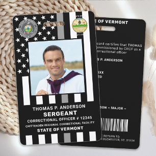 Tarjeta De Identificación Oficial de Correccionales Logotipo de Foto ID de C