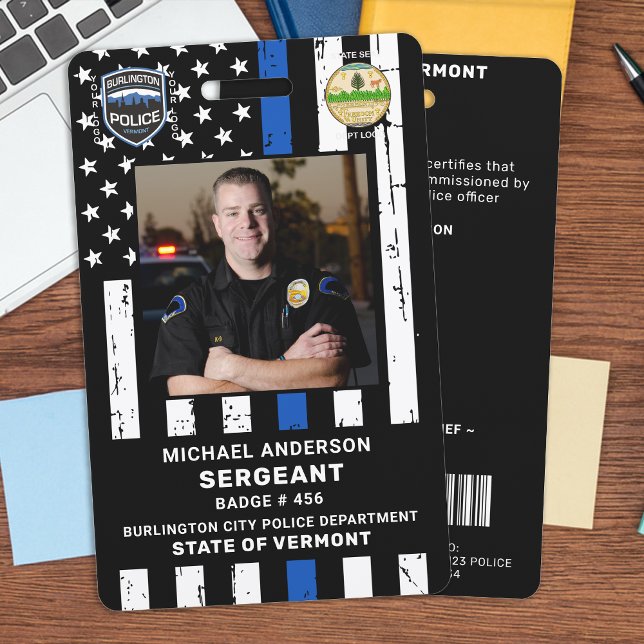 Tarjeta De Identificación Oficial de Policía Logo Personalizado Foto Código  (Subido por el creador)