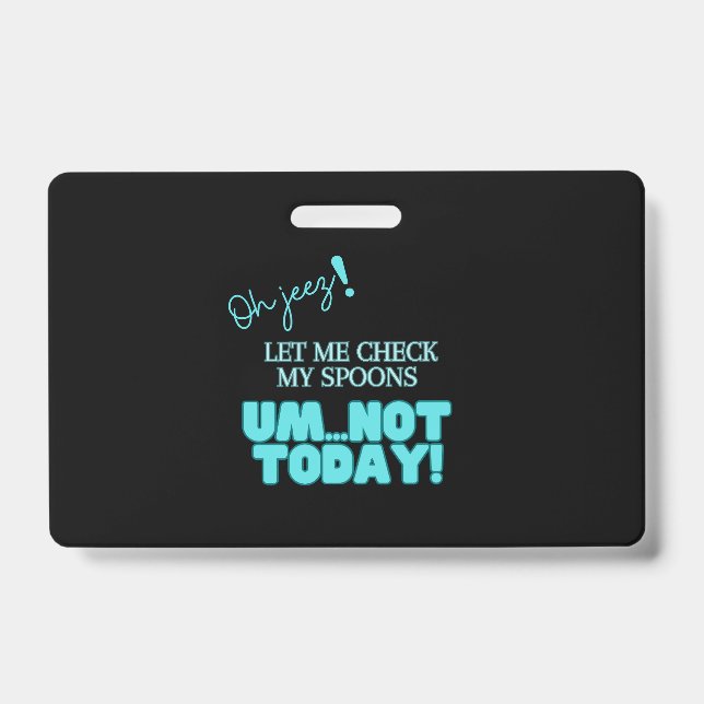 Tarjeta De Identificación ¡Oh Dios! Déjame revisar mis cucharas (Anverso)