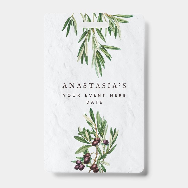 Tarjeta De Identificación Olive sale de la isla mediterránea griega (Anverso)