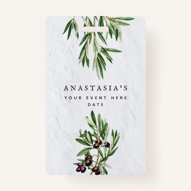 Tarjeta De Identificación Olive sale de la isla mediterránea griega (Anverso)