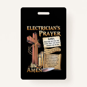 Tarjeta De Identificación Oración del electricista Amen