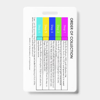 Tarjeta De Identificación Orden de Recolección de Pruebas de Drogas Insignia