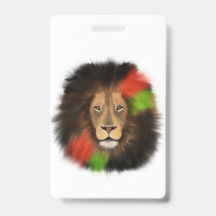Tarjeta De Identificación orgullo negro león rojo verde unidad selva gato re